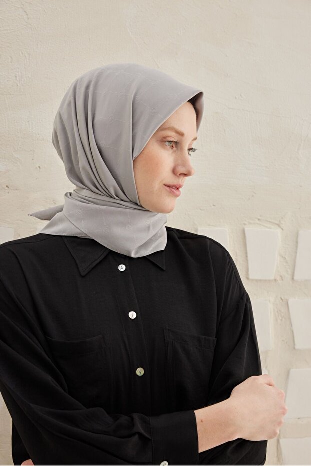 Monogram Desenli Eşarp - 1