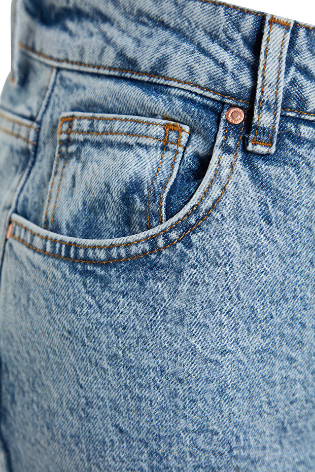 More Sustainable Açık Mavi Yüksek Bel Comfort/Orta Esnek Straight Fit Jeans TBBAW24CJ00045 - 11