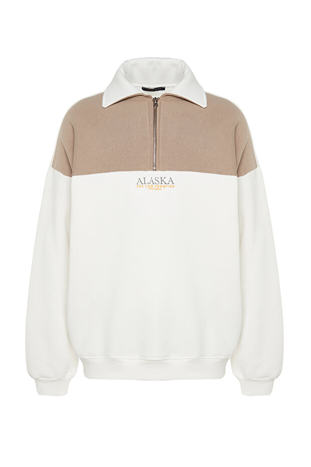 Színes blokkoló nyérc oversize polár pulóver - TMNAW24sw00130 - 7