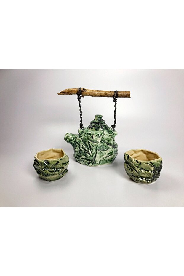 Ceramic Kurinuki Teapot Set - 1