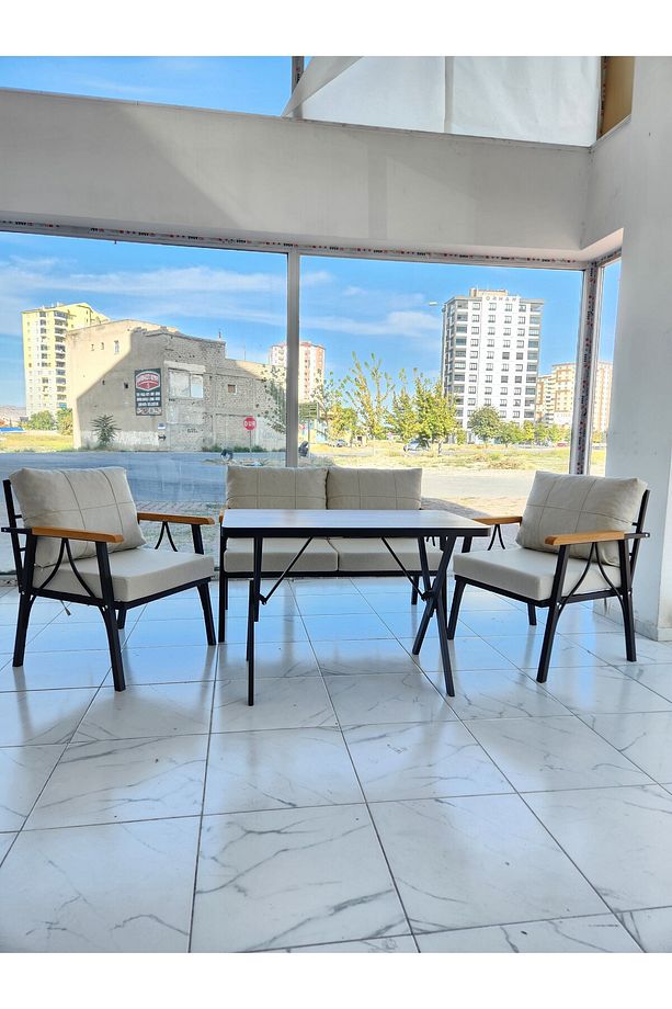 2-1-1 Masalı Bahçe balkon cafe, çayseti Koltuk Takımı ofis Kolltuk oturma Grub koltuk Takımı - 6