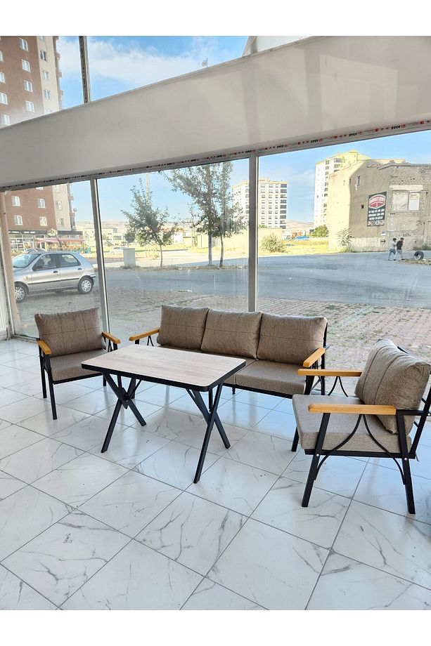 3-1-1 Masalı Bahçe balkon cafe, çayseti Koltuk Takımı ofis Kolltuk oturma Grub koltuk Takımı - 4