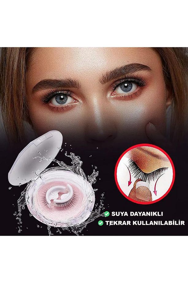 KENDİNDEN YAPIŞKANLI DOĞAL İPEK TAKMA KİRPİK YENİDEN KULLANILABİLİR YAPIŞKANLI TAKMA KİRPİKLER - 09 - 4