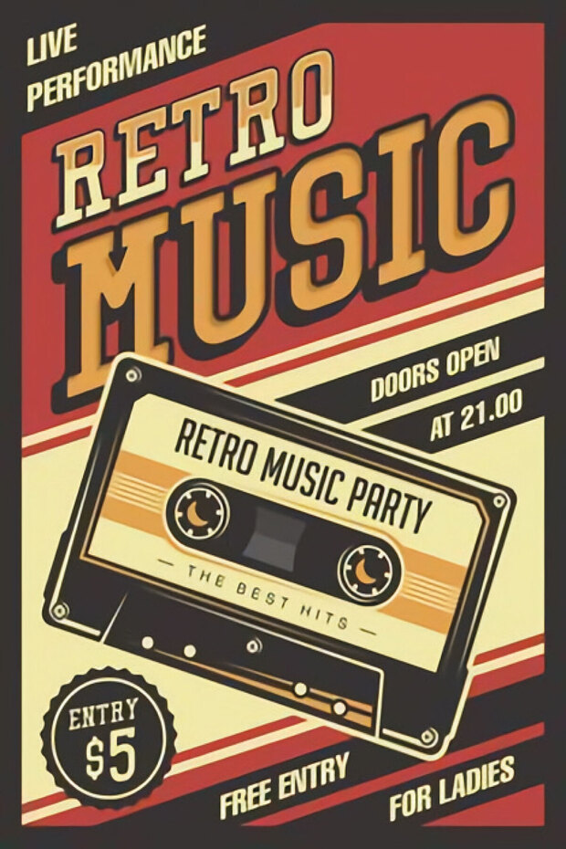 Retro 30'lu Duvar Posteri Seti Oda Dekoru Retro Poster Seti - 4