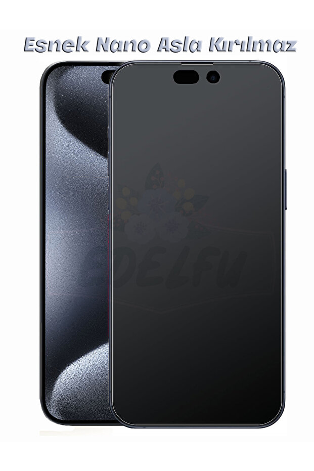 لهاتف iPhone 15 Pro (2023) واقي شاشة مرن وشبح وغير لامع مضاد لبصمات الأصابع ومضاد للصدمات