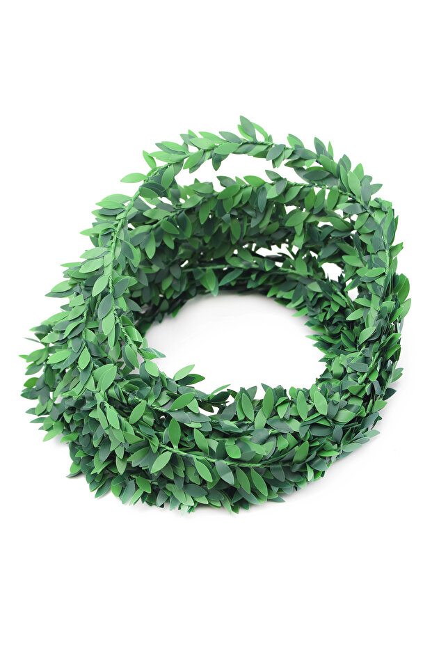 7m Plastic Leaf Garland, Meter Leafy Branch, Wire Spiral Branch