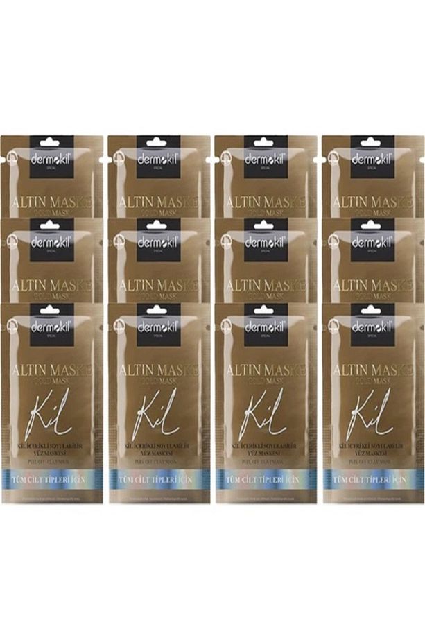 DERMOKİL SOYULABILIR KIL ICERIKLI GOLD MASKE-15 ML x 12 adet - 1