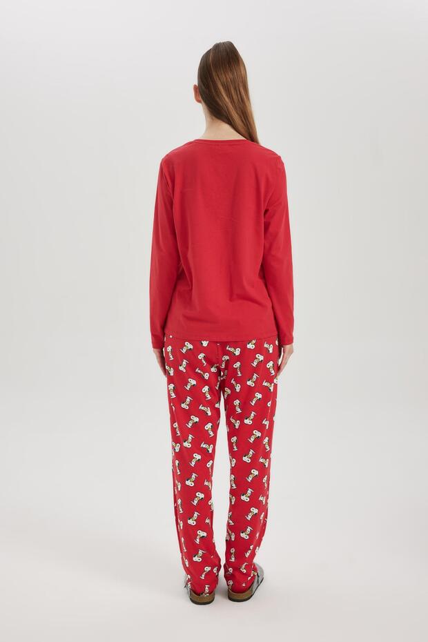 Fall in Love Snoopy Uzun Kollu Pijama Takımı - 4