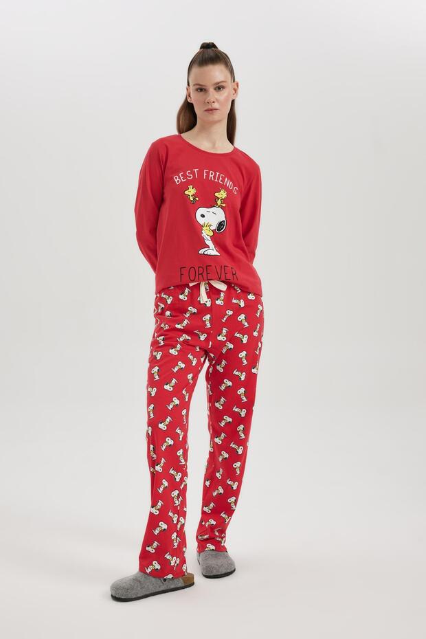 Fall in Love Snoopy Uzun Kollu Pijama Takımı - 2