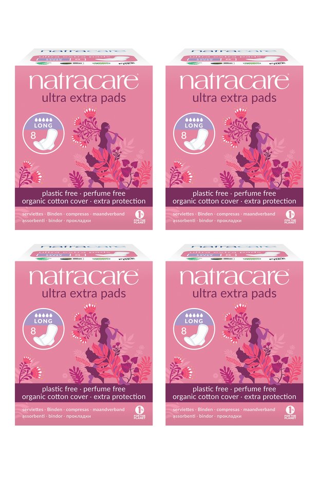 Organic and Natural Winged Ultra Long Night Set of 4 - 32 Pads