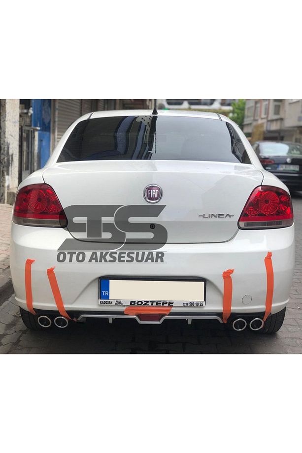 Fiat Linea Difüzör Arka Tampon Eki 4 Egzoz Çıkışlı Gri - 2