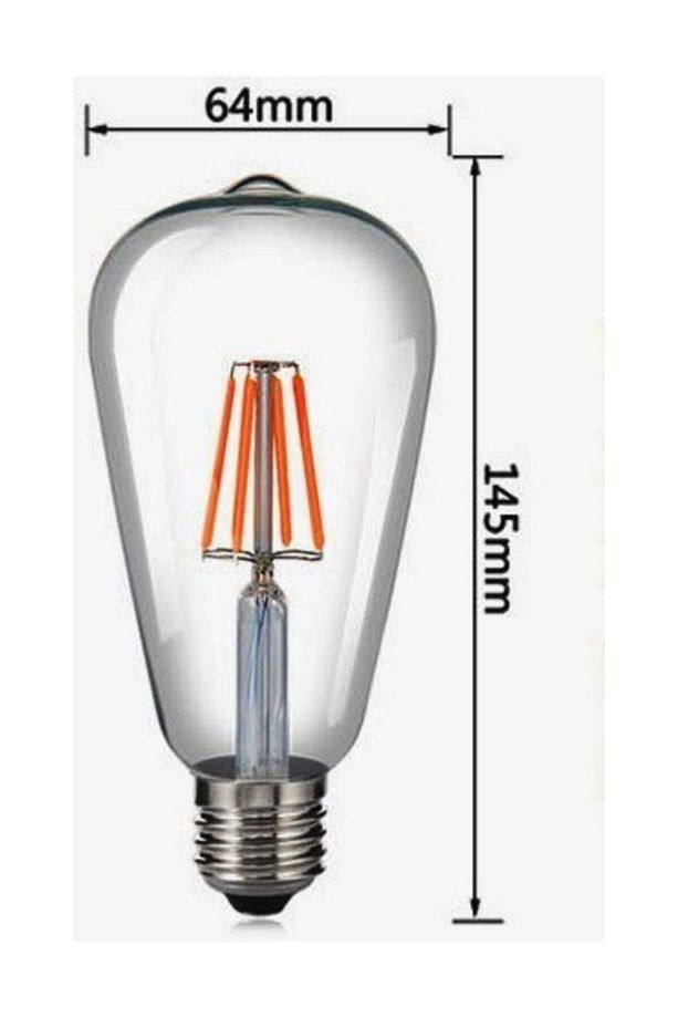 St64 Filament Tip Rustik Ampul 6 Watt Led Ampul - 4