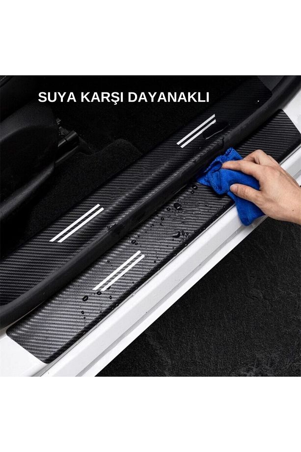 Opel Logolu Karbon Kapı Eşiği Koruyucu Bant Folyo 4'lü Set - 3