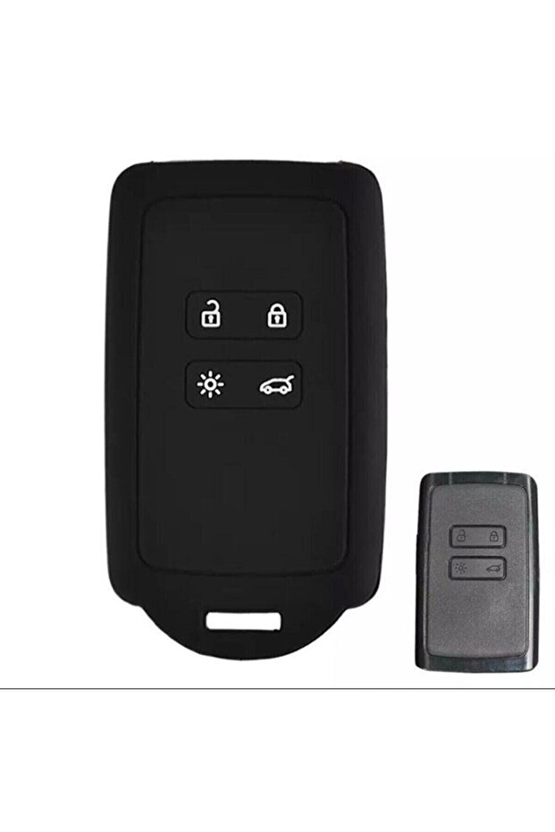 Black Silicone Key Protection Case, Compatible with Clio 5 and Megane 4