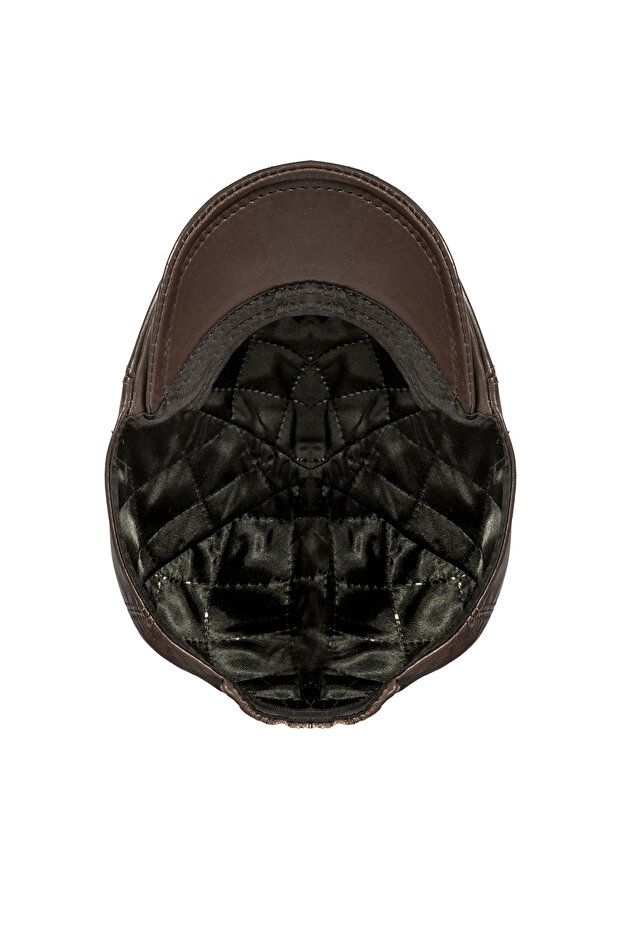 - 6 PANEL KASKET MODEL HAKİKİ DERİ ŞAPKA - 4