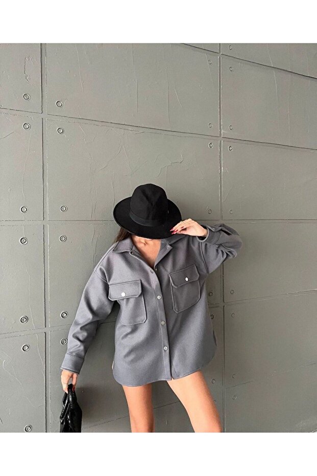 Antrasit Kaşe Gömlek - 5