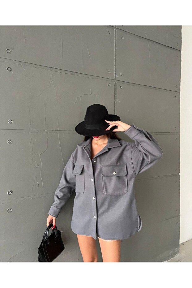 Antrasit Kaşe Gömlek - 4