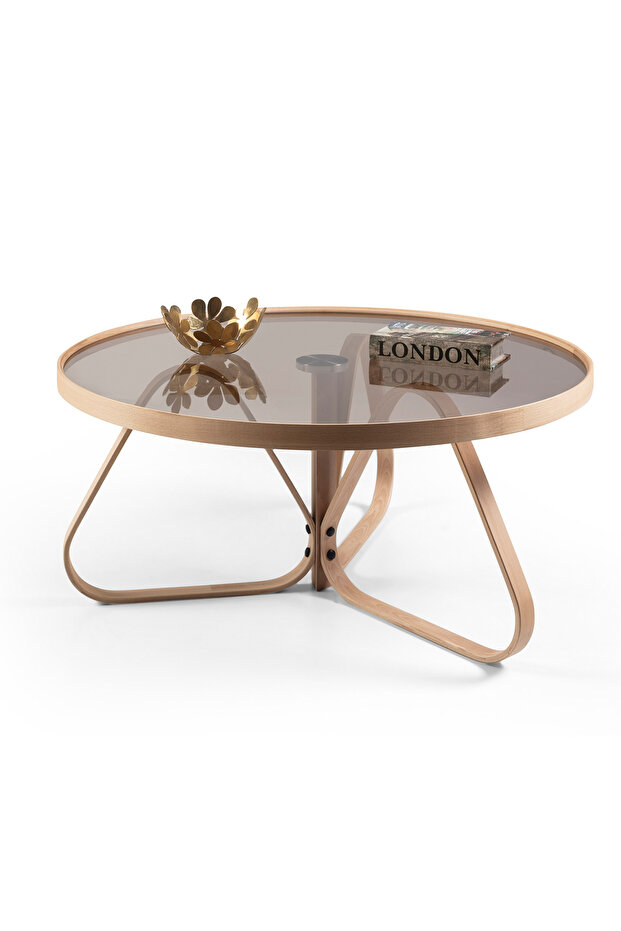 Pramit Camlı Orta Sehpa Meşe - 3