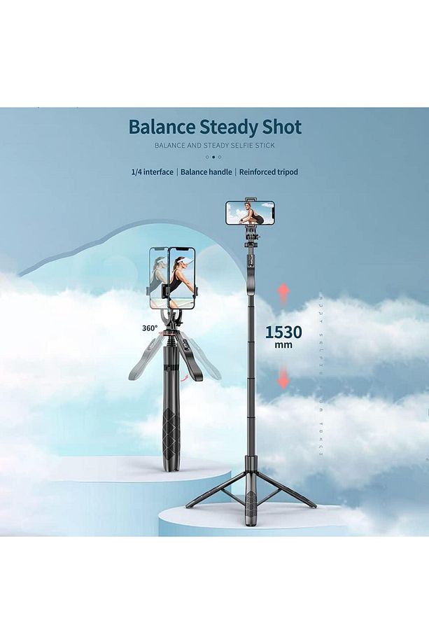 L16 Çok Amaçlı Tripod Selfie Kumandalı Uyumlu 153 Cm Anroid Ios Go Pro Uyumlu - 4