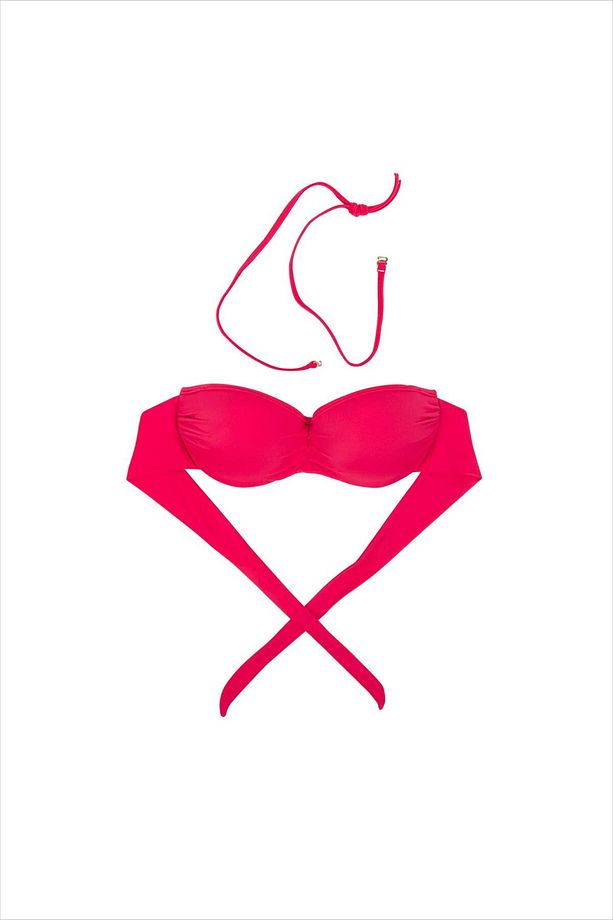 63548 Kırmızı Push-up Bikini Üstü - 4