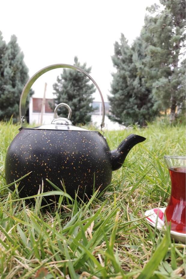 Granit Kamp Ve Mutfak Çay Bitki Çayı Demliği 2,5 Lt Siyah- 152.2.07.039 C1-1-281 - 4