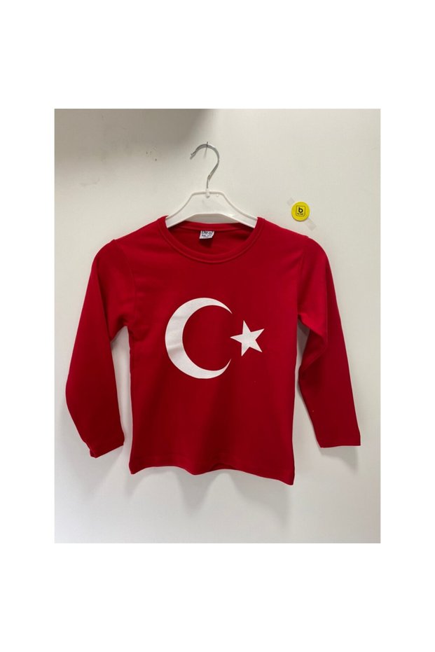 Moon Star Printed Turkish Flag Long Sleeve T-shirt 29 October 23 April Quality Combed Cotton