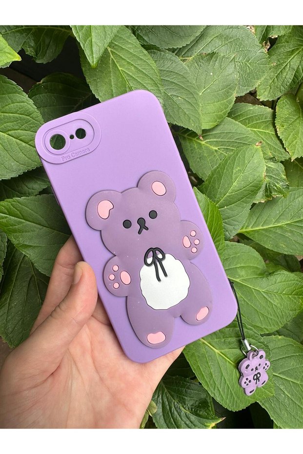 iPhone 7-8-Se 2020 Compatible Silicone Case with Cute Teddy Bear Figure