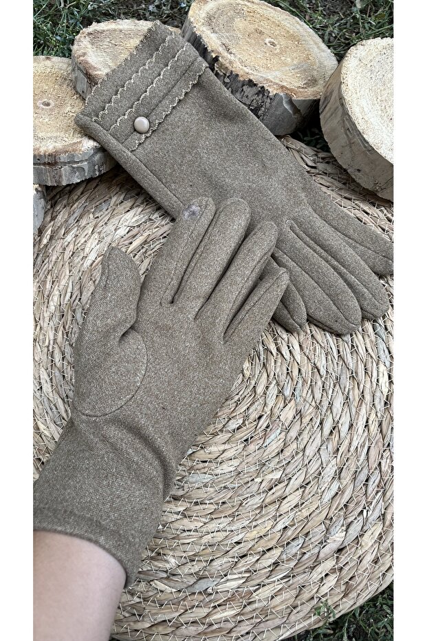 Kadın kaşe dokunmatik eldiven - 4