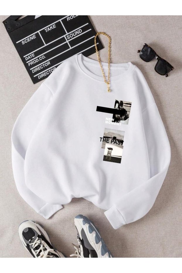SEBESTA FASHİON THE PAST PRINTED 2THREAD BARDEN Unisex crew neck Oversize Sweatshirt0,,