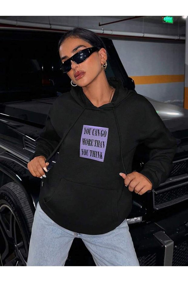 SEBESTA FASHİON NEW SEASON Unisex 2 THREAD RADIAN KALINN PRINTED HOODED Sweatshirt