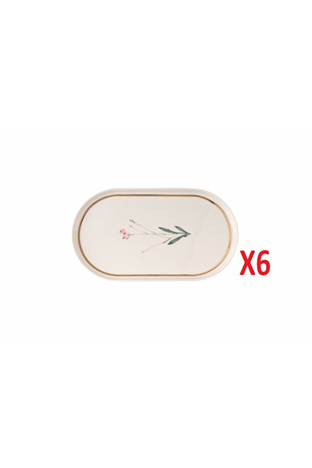 Botanical Boat Plate 16X28cm 6-Piece 04ALM007654