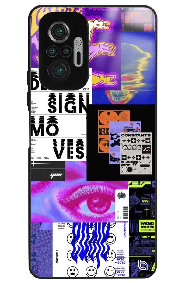 Xiaomi Redmi Note 10 Pro Camera Protected Constant Collage Premium Patterned Glossy Phone Case