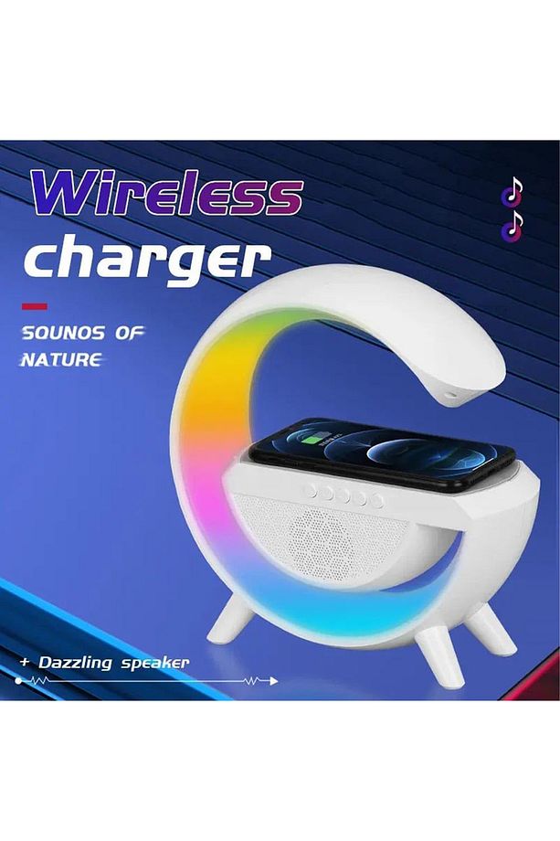 Bluetooth Hopörlörlü Kablosuz Şarj Cihazlı RGB Şarj Edilebilir Gece Lambası - AL4097 - 4