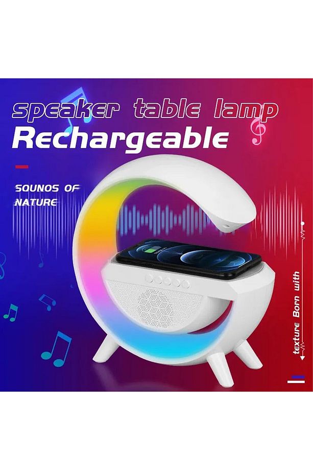 Bluetooth Hopörlörlü Kablosuz Şarj Cihazlı RGB Şarj Edilebilir Gece Lambası - AL4097 - 3