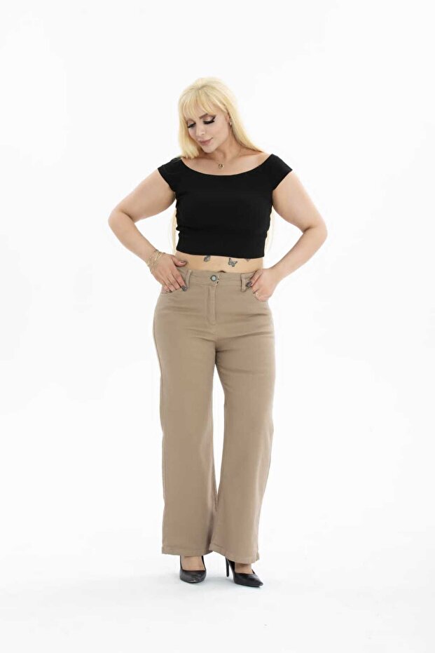 Copy - Large Size High Waist Bol Leg Licra Jeans