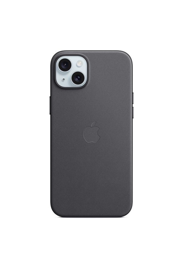 iPhone 15 Plus için MagSafe Özellikli Mikro Dokuma Kılıf - Siyah - 1