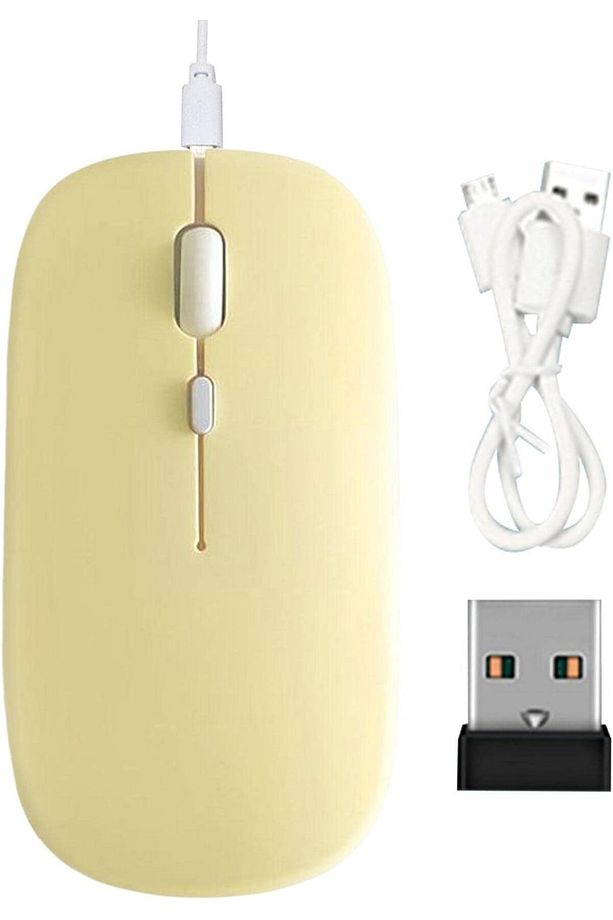Macbook Şarj Edilebilir Sessiz Bilgisayar ve Dizüstü Bilgisayar Kablosuz Bluetooth Mouse Fare - 1