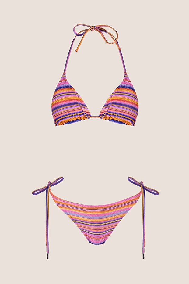 40735 Pembe Simli Bikini Takımı - 5