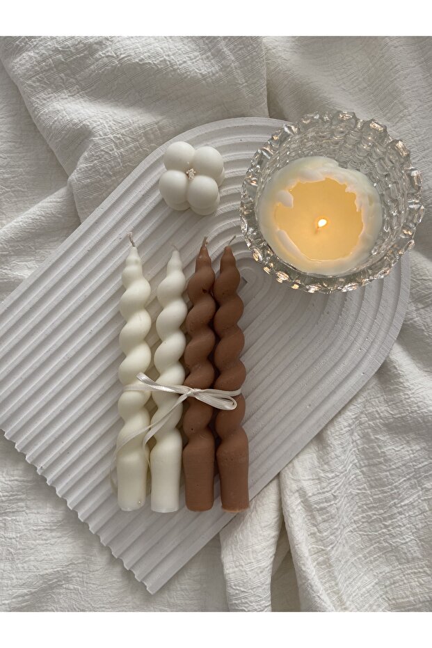 Şamdan Burgu Mum Seti - 3