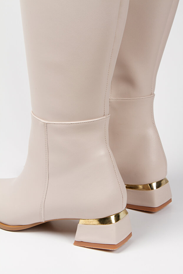 Mat Bej Kadın Çizme - 4