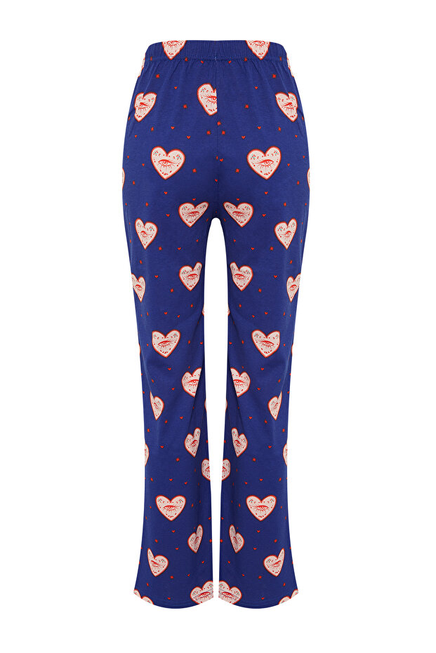 Lacivert %100 Pamuklu Kalpli Örme Pijama Altı THMAW24PJ00003 - 9