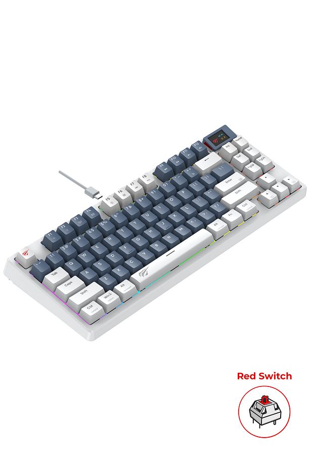 Gamenote Kb884l Rgb Mekanik Klavye 1.06inç Tft-lcd Ekran - Red Switch - 1