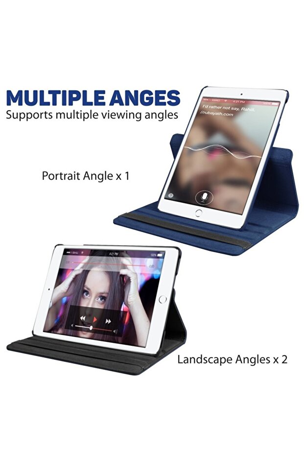 Apple iPad Air 3 10.5 Inch Case Horizontal and Vertical Stand Swivel Leather Case + 9H Nano Screen Protector - 2