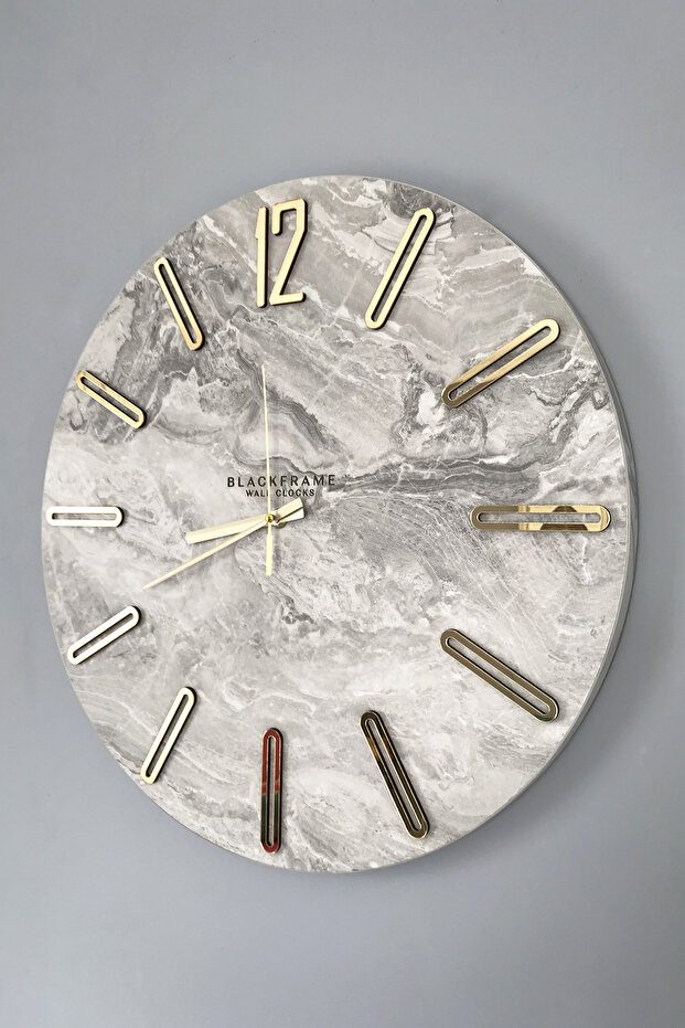 - New Modern Style - White Marble - 45cm Duvar Saati - 3