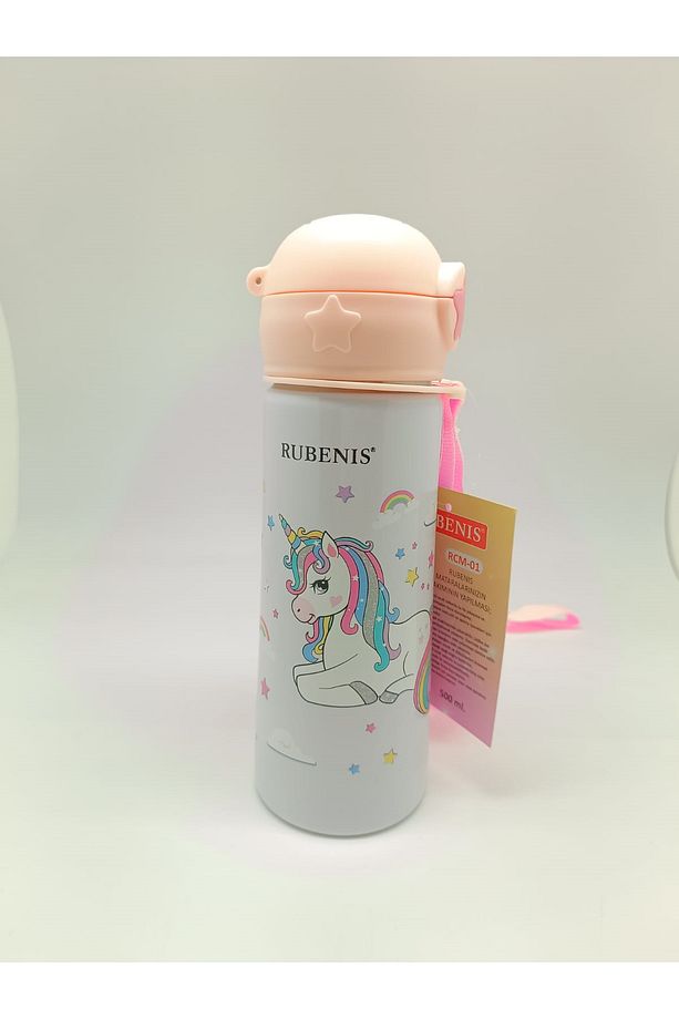 RUBENİS UNİCORN FİGÜRLÜ ÇELİK MATARA PEMBE 500 ML (RCM-01) - 1