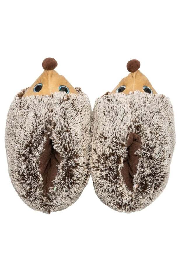 CC0650 Tw Kirpi 23 barna állatfigurás női papucs - 3