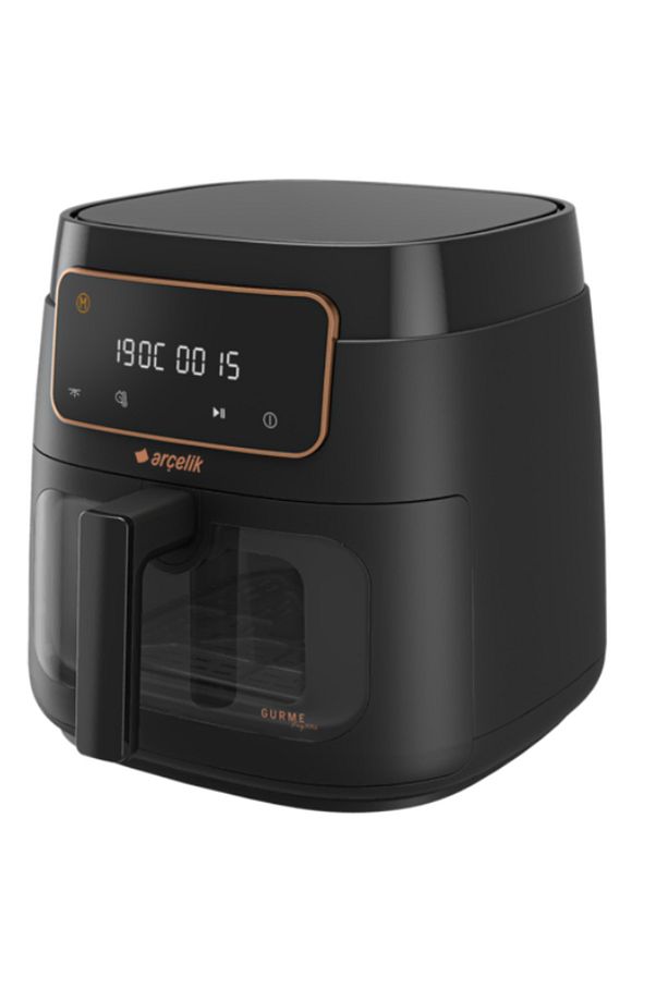 Airfryer Yağsız Fritöz, 7.6 lt 1750 W Cam Sepet, 9 Otomatik Program Led Ekran, Siyah - 3