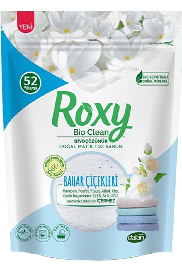 Roxy Bio Clean Matik Sabun Tozu 1.6kg Bahar Çiçekleri (4 Lü Set) (208 Yıkama) - 2