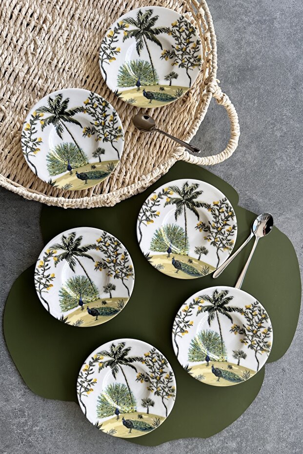Tavus 6-Piece Daily Porcelain Tea Plate Set for 6 People