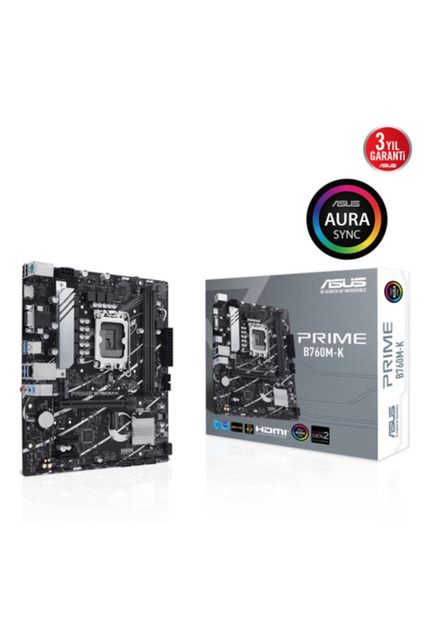 ASUS PRIME B760M-K، 2xDDR5، 2x M.2، D-SUB، HDMI، الجيل الثاني عشر والثالث عشر، مقبس LGA1700، اللوحة الأم